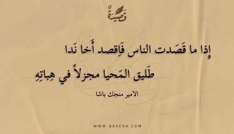 قصيدة إذا ما قصدت الناس فاقصد أخا ندا