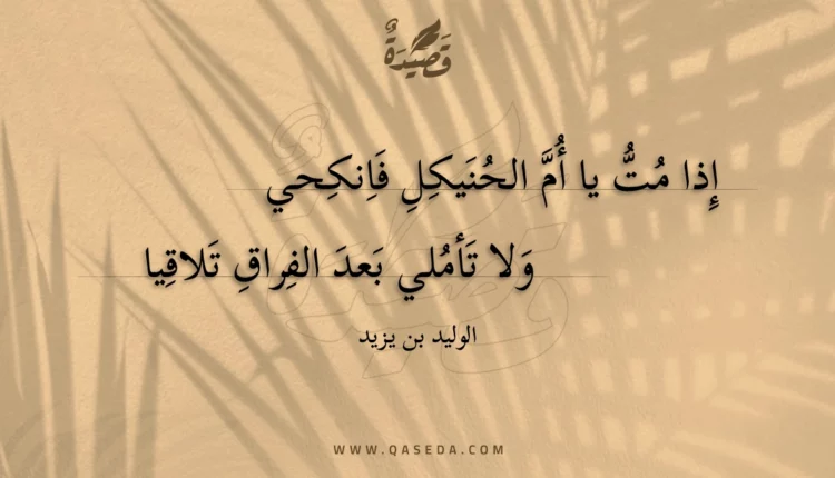 قصيدة إذا مت يا أم الحنيكل فانكحي