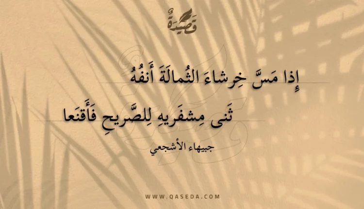 قصيدة إذا مس خرشاء الثمالة أنفه