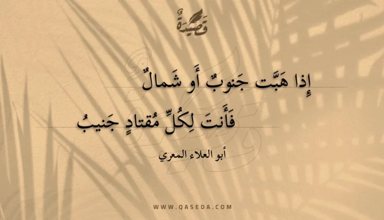 قصيدة إذا هبت جنوب أو شمال