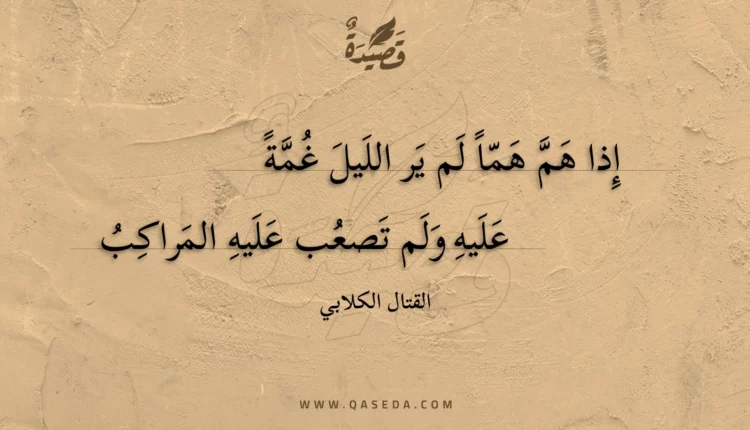 قصيدة إذا هم هما لم ير الليل غمة