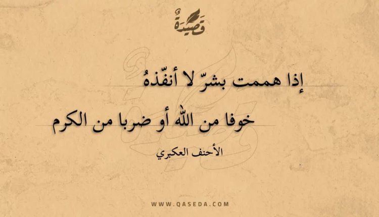 قصيدة إذا هممت بشر لا أنفذه