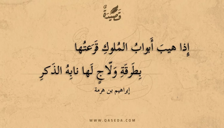 قصيدة إذا هيب أبواب الملوك قرعتها