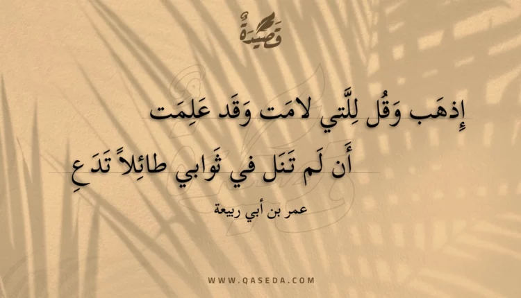 قصيدة إذهب وقل للتي لامت وقد علمت