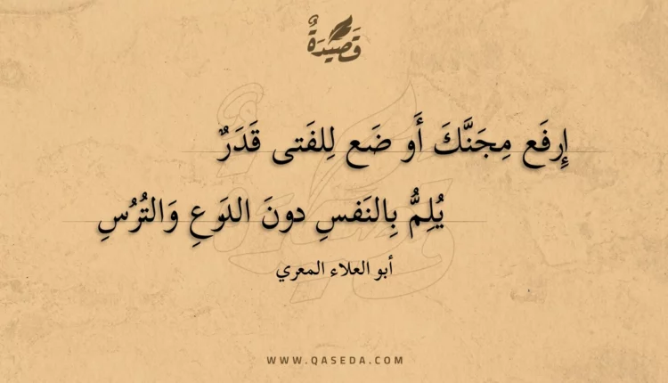 قصيدة إرفع مجنك أو ضع للفتى قدر