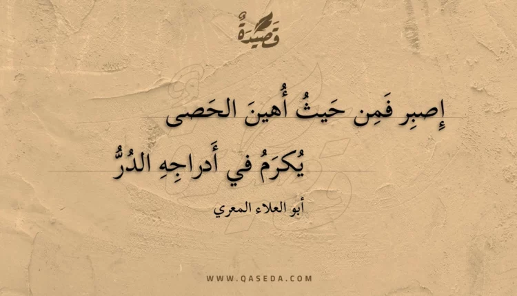 قصيدة إصبر فمن حيث أهين الحصى