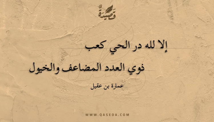 قصيدة إلا لله در الحي كعب