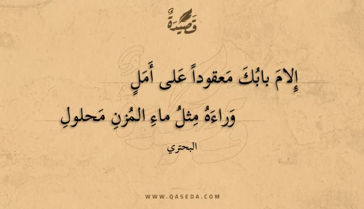 قصيدة إلام بابك معقودا على أمل