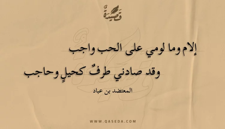 قصيدة إلام وما لومي على الحب واجب