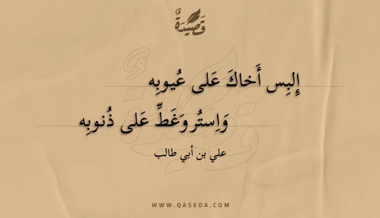 قصيدة إلبس أخاك على عيوبه