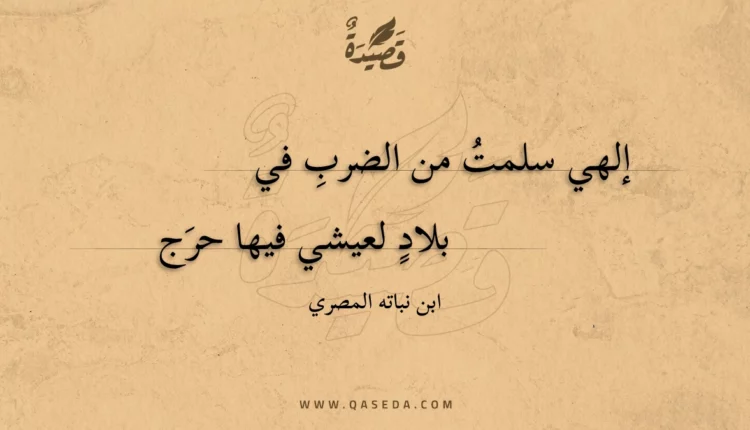 قصيدة إلهي سلمت من الضرب في