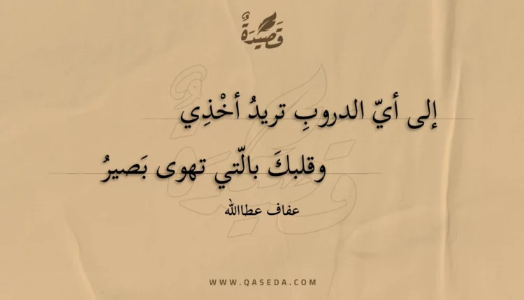 قصيدة إلى أي الدروب تريد أخذي