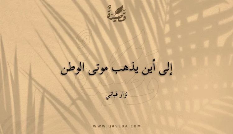 قصيدة إلى أين يذهب موتى الوطن