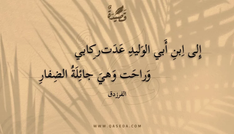 قصيدة إلى ابن أبي الوليد عدت ركابي