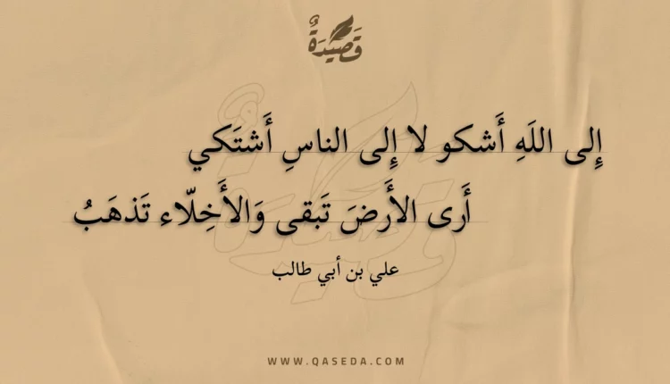 قصيدة إلى الله أشكو لا إلى الناس أشتكي