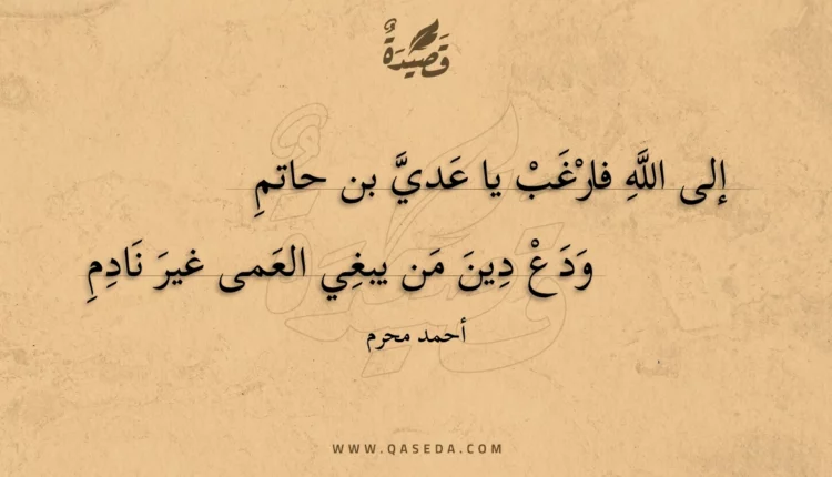 قصيدة إلى الله فارغب يا عدي بن حاتم