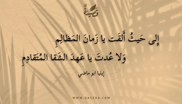 قصيدة إلى حيث ألقت يا زمان المظالم