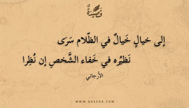 قصيدة إلى خيال خيال في الظلام سرى