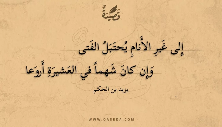 قصيدة إلى غير الأنام يحتبل الفتى