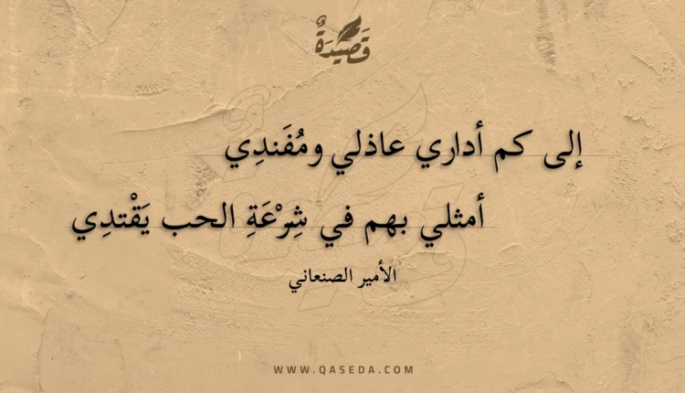 قصيدة إلى كم أداري عاذلي ومفندي