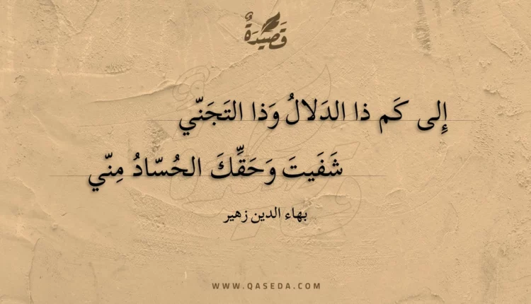 قصيدة إلى كم ذا الدلال وذا التجني