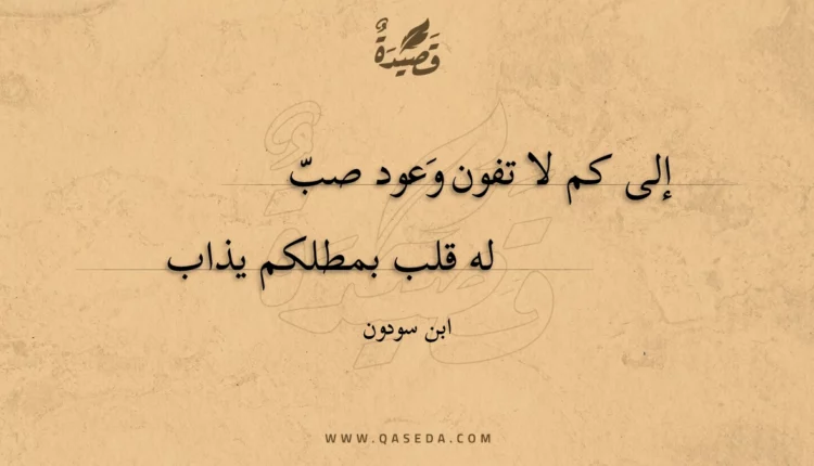قصيدة إلى كم لا تفون وعود صب