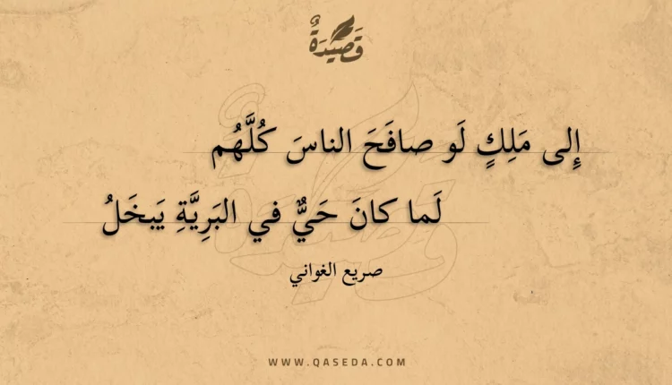 قصيدة إلى ملك لو صافح الناس كلهم
