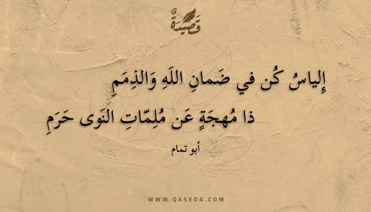 قصيدة إلياس كن في ضمان الله والذمم