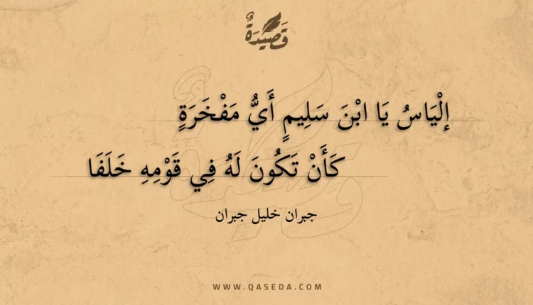 قصيدة إلياس يا ابن سليم أي مفخرة