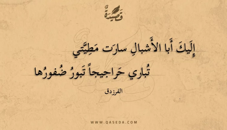 قصيدة إليك أبا الأشبال سارت مطيتي
