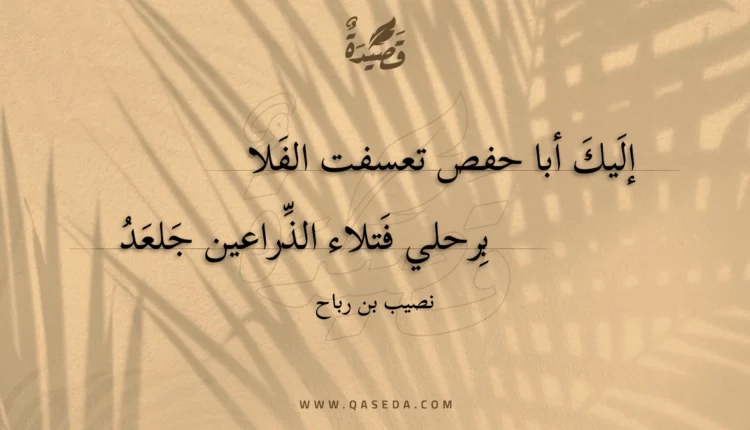 قصيدة إليك أبا حفص تعسفت الفلا