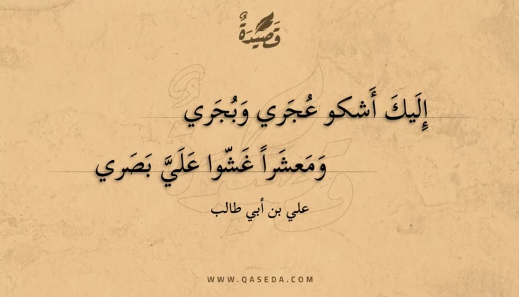 قصيدة إليك أشكو عجري وبجري