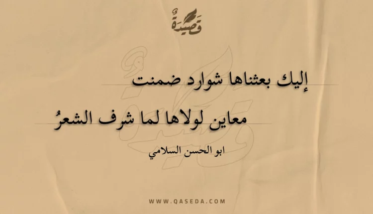 قصيدة إليك بعثناها شوارد ضمنت معاين