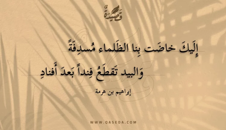 قصيدة إليك خاضت بنا الظلماء مسدفة