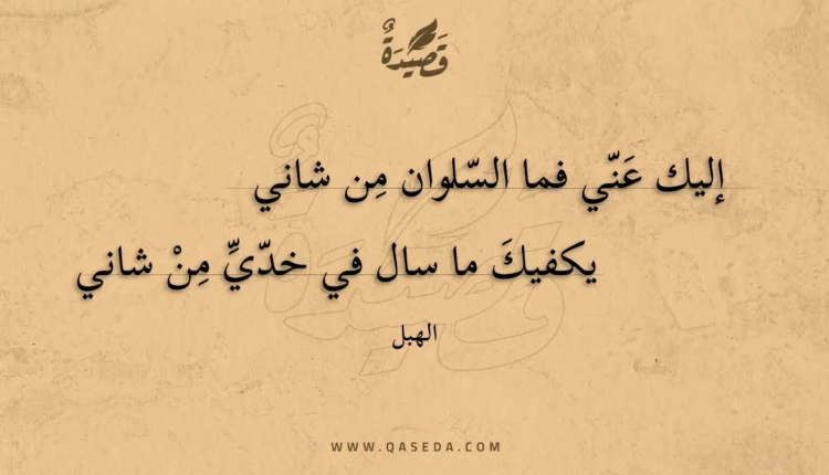 قصيدة إليك عني فما السلوان من شاني