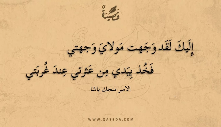 قصيدة إليك لقد وجهت مولاي وجهتي