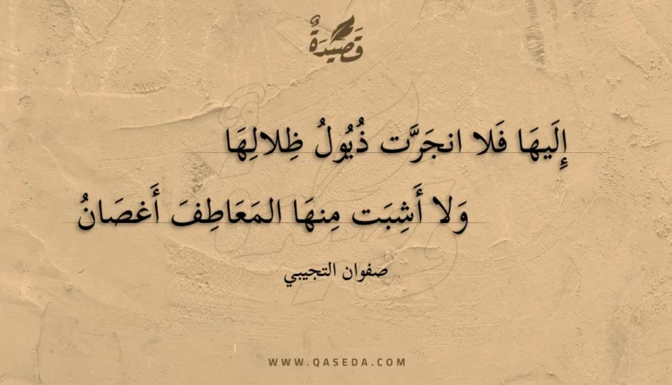 قصيدة إليها فلا انجرت ذيول ظلالها