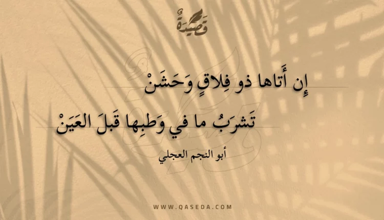 قصيدة إن أتاها ذو فلاق وحشن
