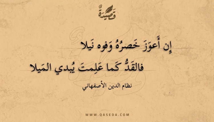 قصيدة إن أعوز خصره وفوه نيلا