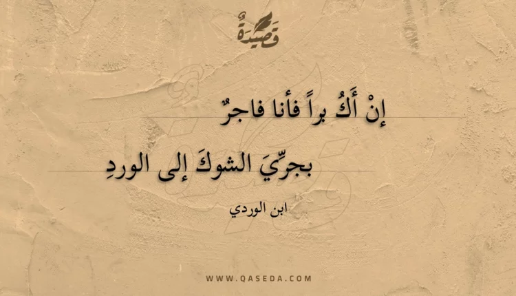 قصيدة إن أك برا فأنا فاجر