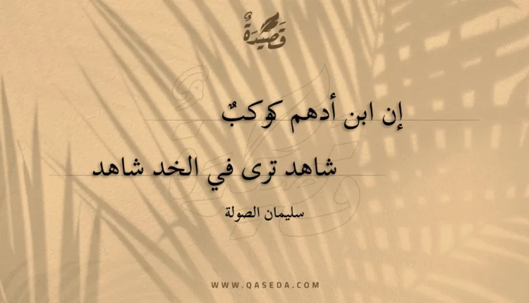 قصيدة إن ابن أدهم كوكب