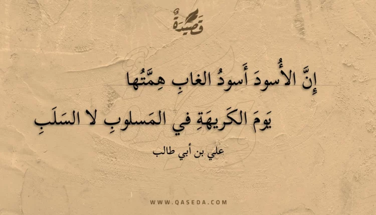 قصيدة إن الأسود أسود الغاب همتها