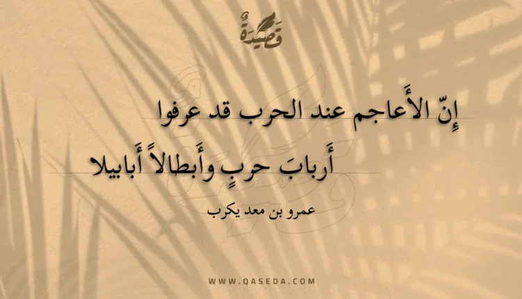 قصيدة إن الأعاجم عند الحرب قد عرفوا