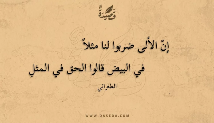 قصيدة إن الألى ضربوا لنا مثلا