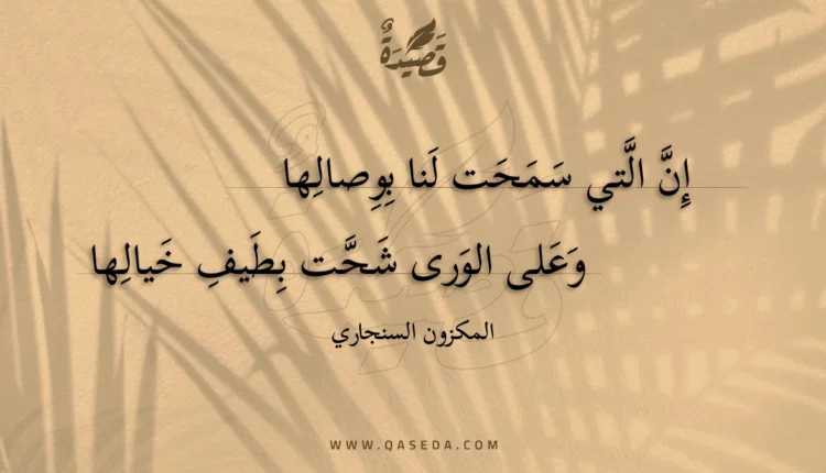 قصيدة إن التي سمحت لنا بوصالها