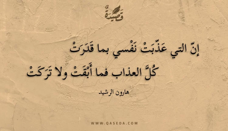 قصيدة إن التي عذبت نفسي بما قدرت