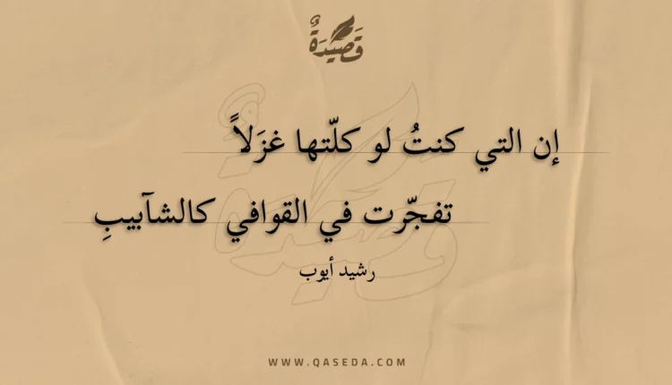 قصيدة إن التي كنت لو كلتها غزلا