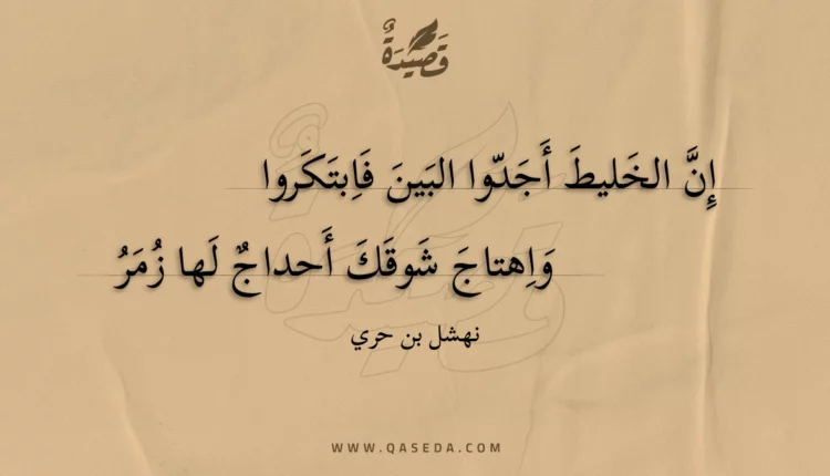 قصيدة إن الخليط أجدوا البين فابتكروا