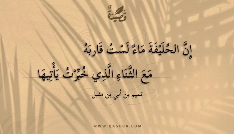 قصيدة إن الخليفة ماء لست قاربه