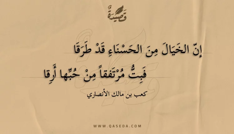 قصيدة إن الخيال من الحسناء قد طرقا